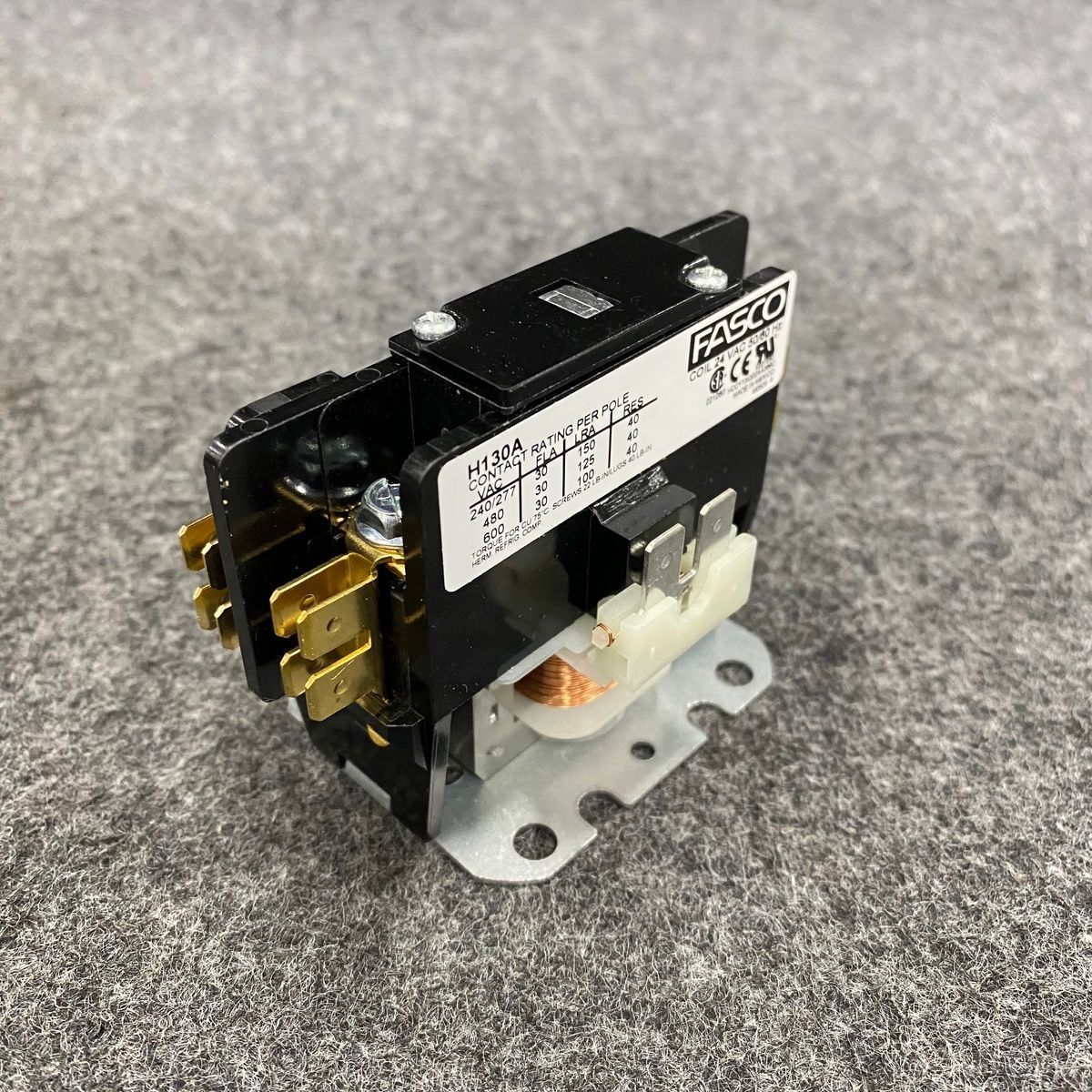 FASCO H130A Definite Purpose Contactor 1P 30 FLA 40A RES 24VAC - Photo 2
