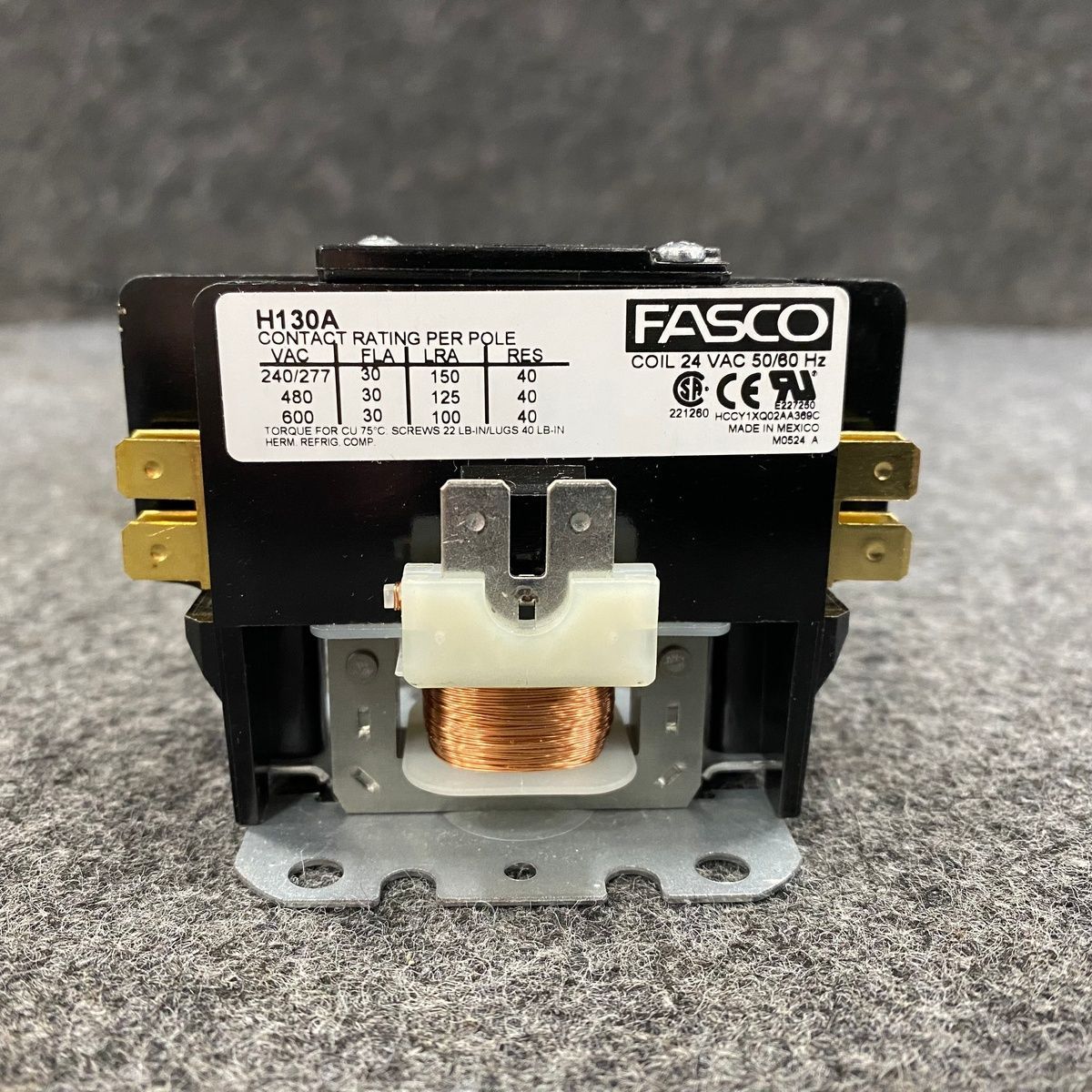 FASCO H130A Definite Purpose Contactor 1P 30 FLA 40A RES 24VAC - Photo 4