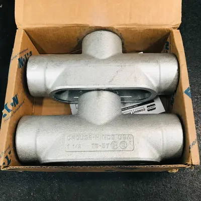 Box of 2 Eaton TB57 Crouse-Hinds 1-1/2" Conduit Body at Electrical Equipment & Supplies in new condition