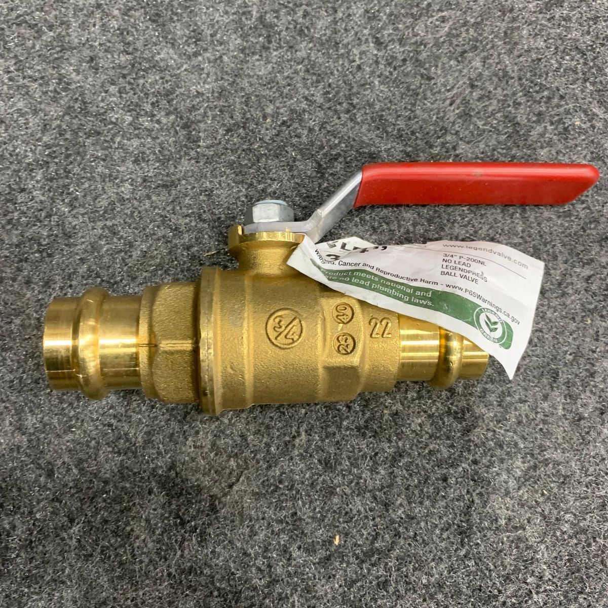 Lot of 3 LEGEND P-200NL 3/4" No Lead Ball Valve, Brass - Photo 3