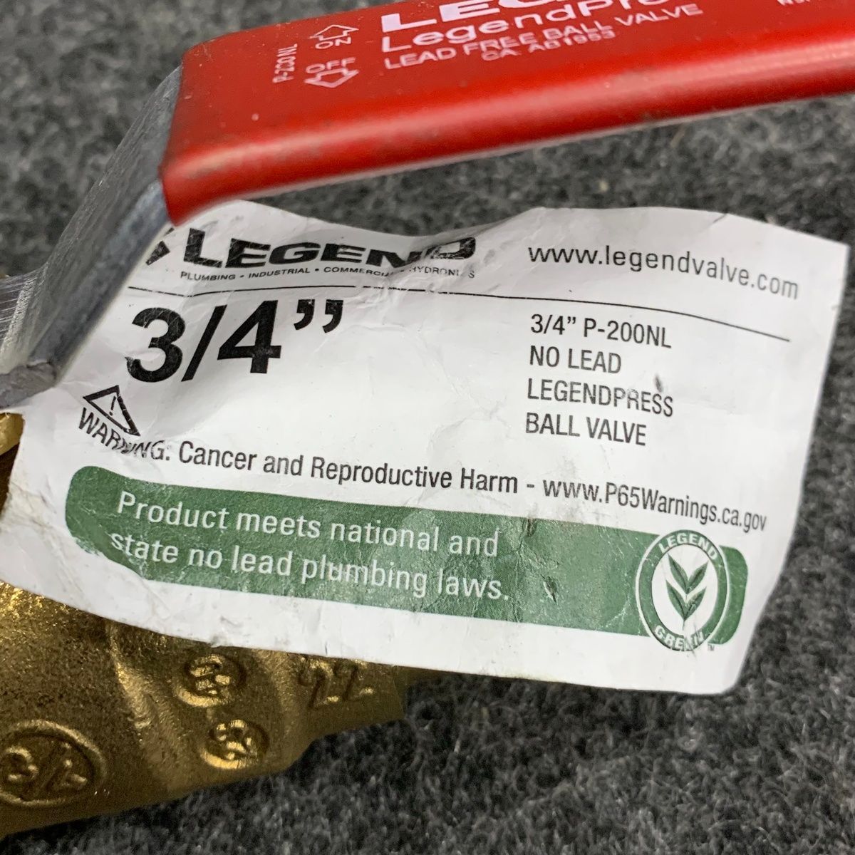 Lot of 3 LEGEND P-200NL 3/4" No Lead Ball Valve, Brass - Photo 8