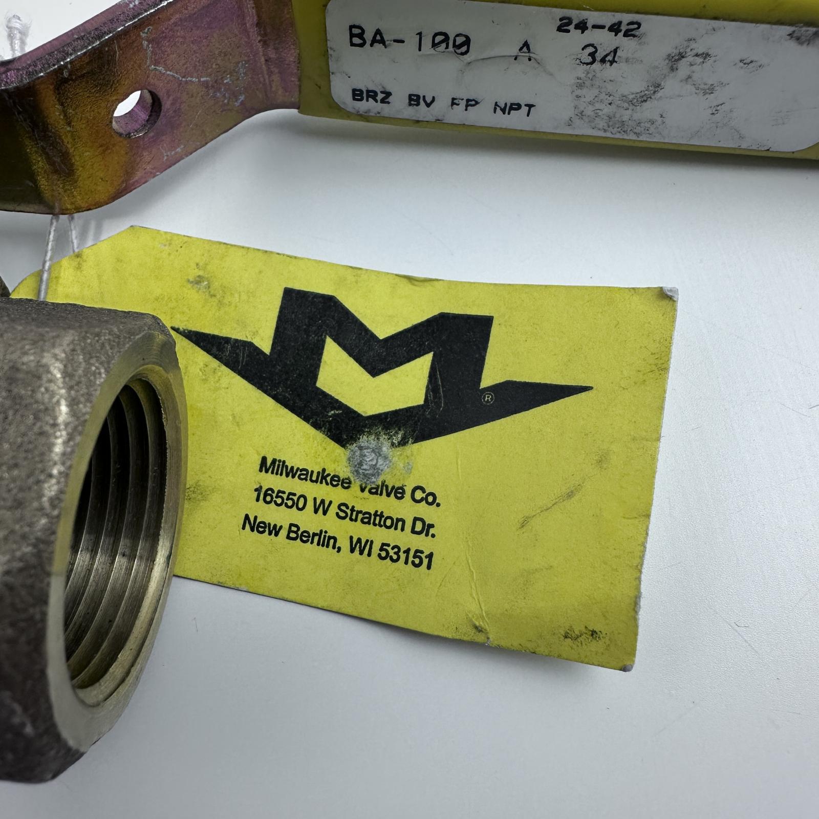 Milwaukee 3/4" Bronze Ball Valve Full Port NPT - Photo 5