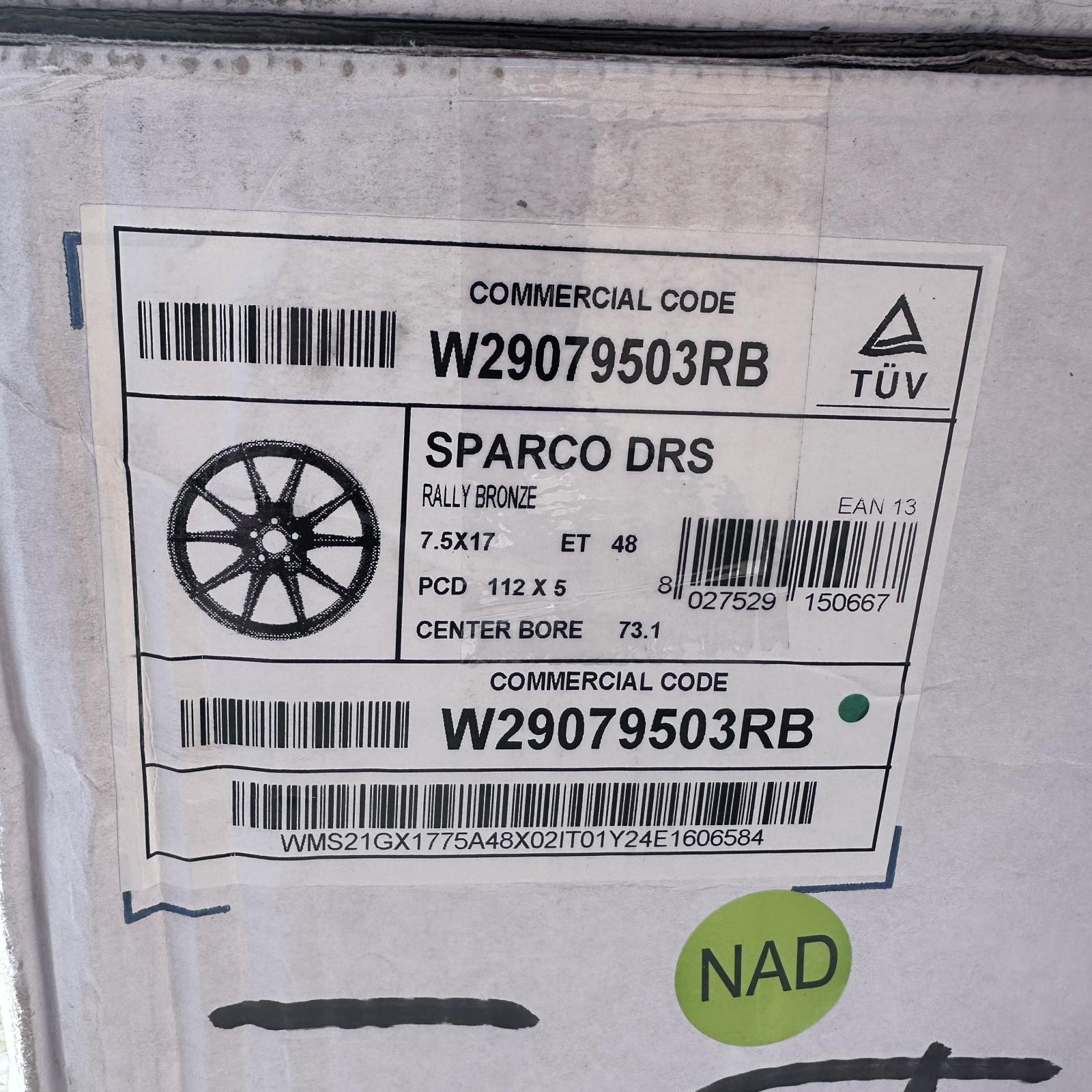 Sparco DRS 17x7.5 ET48 5x112 Rally Bronze Wheels Set (4) - Photo 10