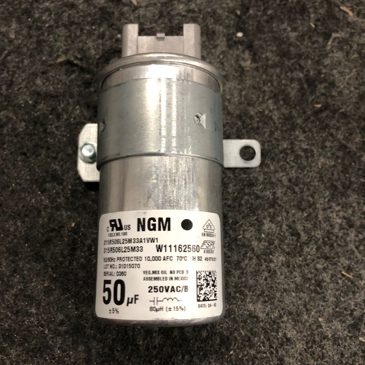 New Genuine OEM Whirlpool Washer Washing Machine Run Capacitor W11395618 - Photo 2