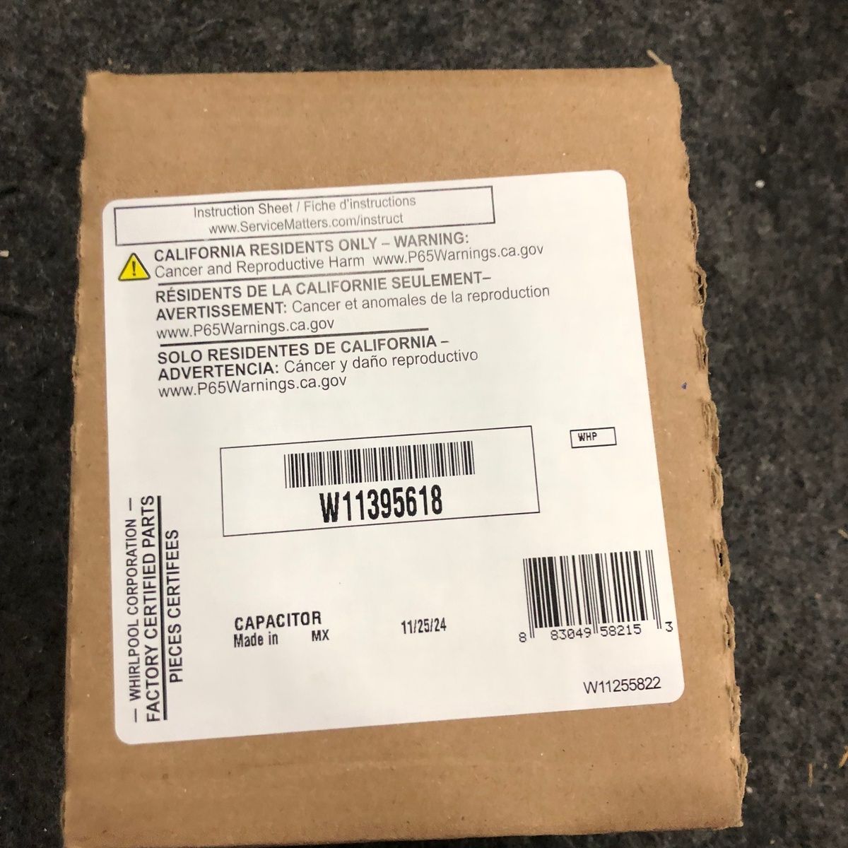 New Genuine OEM Whirlpool Washer Washing Machine Run Capacitor W11395618 - Photo 3