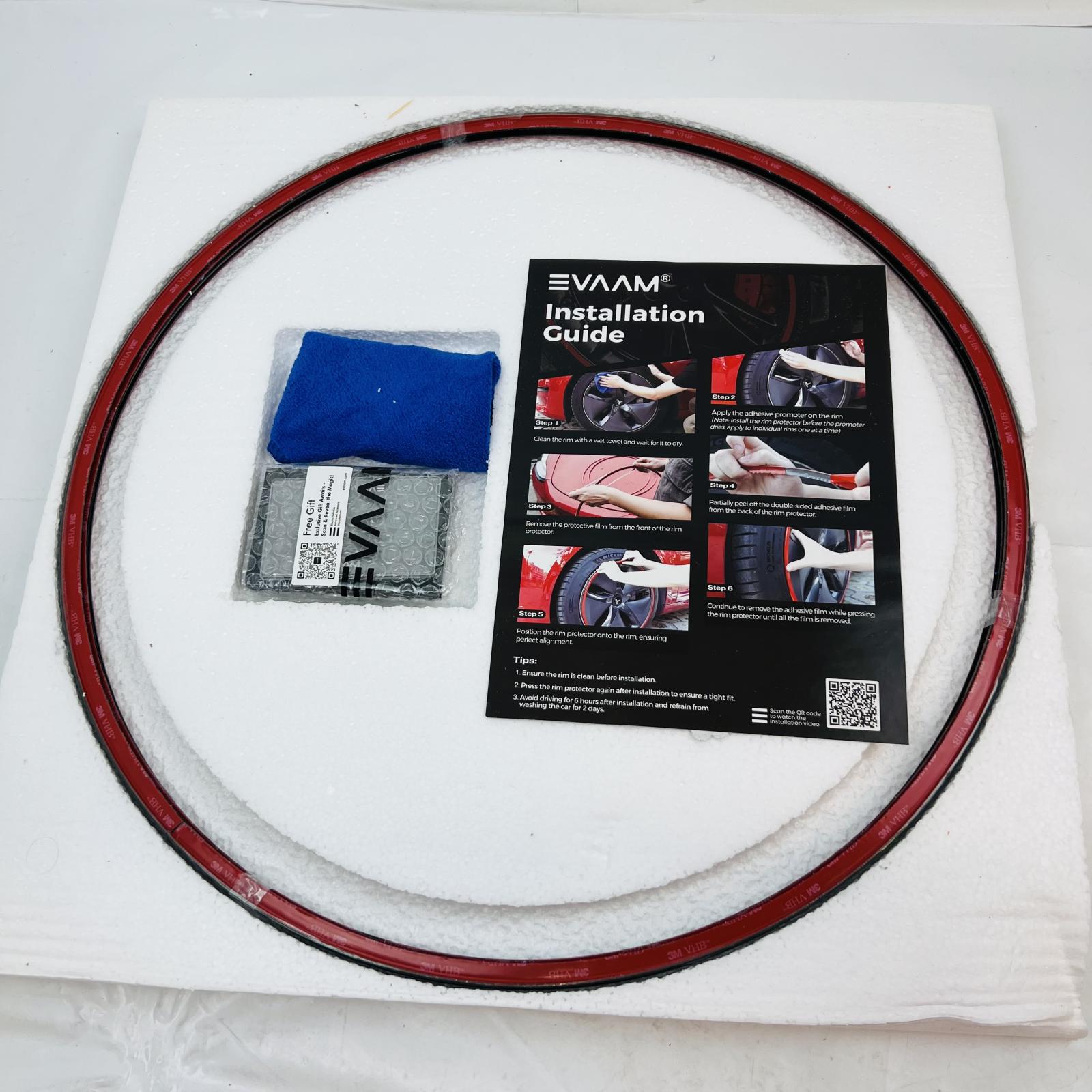 EVAAAM 19" Wheel Rim Protector for Tesla Model 3, Aluminum Alloy, Red - Photo 2