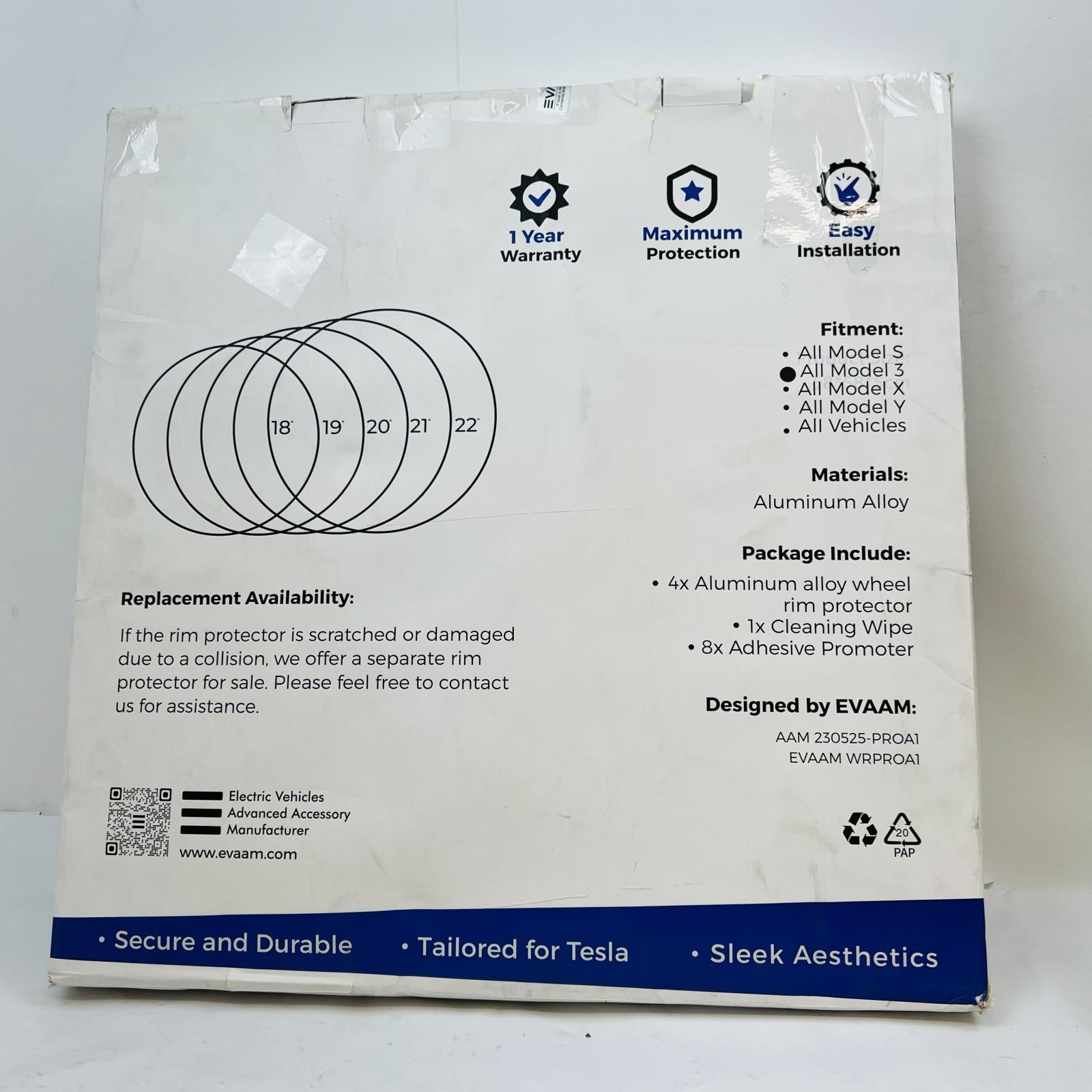 EVAAAM 19" Wheel Rim Protector for Tesla Model 3, Aluminum Alloy, Red - Photo 3