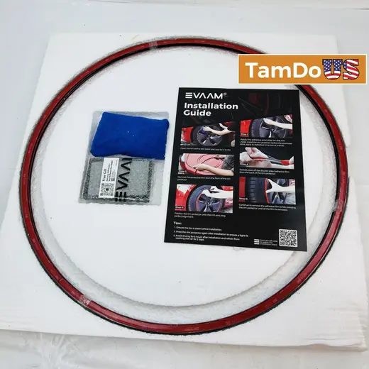 EVAAAM 19" Wheel Rim Protector for Tesla Model 3, Aluminum Alloy, Red at TamDoUS Taylorsville