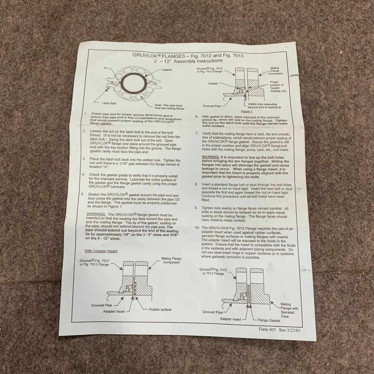 Gruvlok Flange Fig. 7012/7013, 2"-12", Gasketed, New in Box - Photo 3