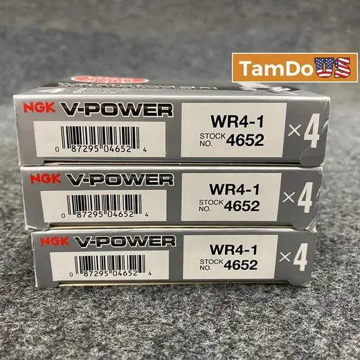 NGK V-Power Spark Plugs WR4-1 Stock #4652 (Qty 12) – NEW, Genuine OEM at TamDoUS Taylorsville