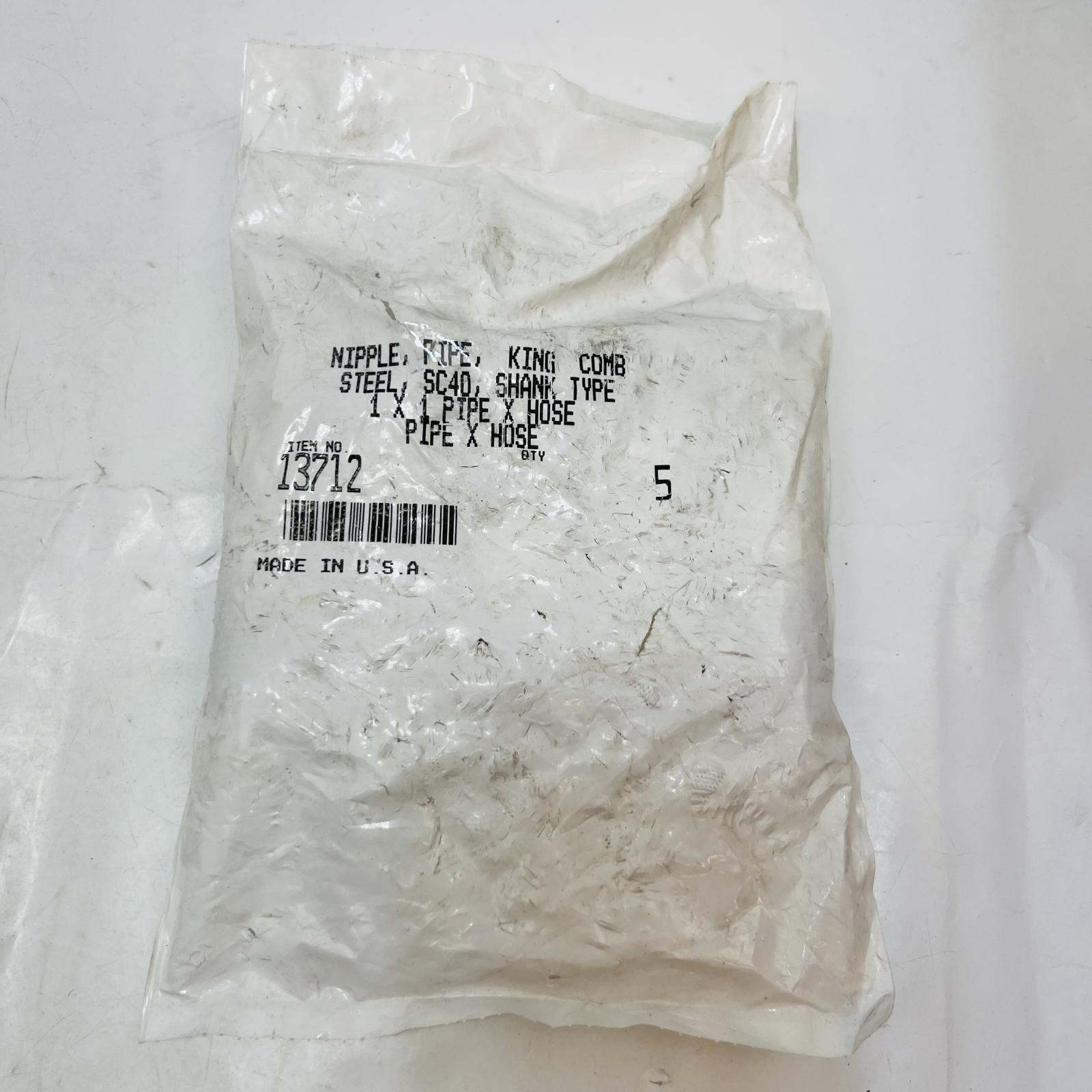 King Combination 1-1/4" Pipe x Hose Nipple, 5-Pack - Photo 3