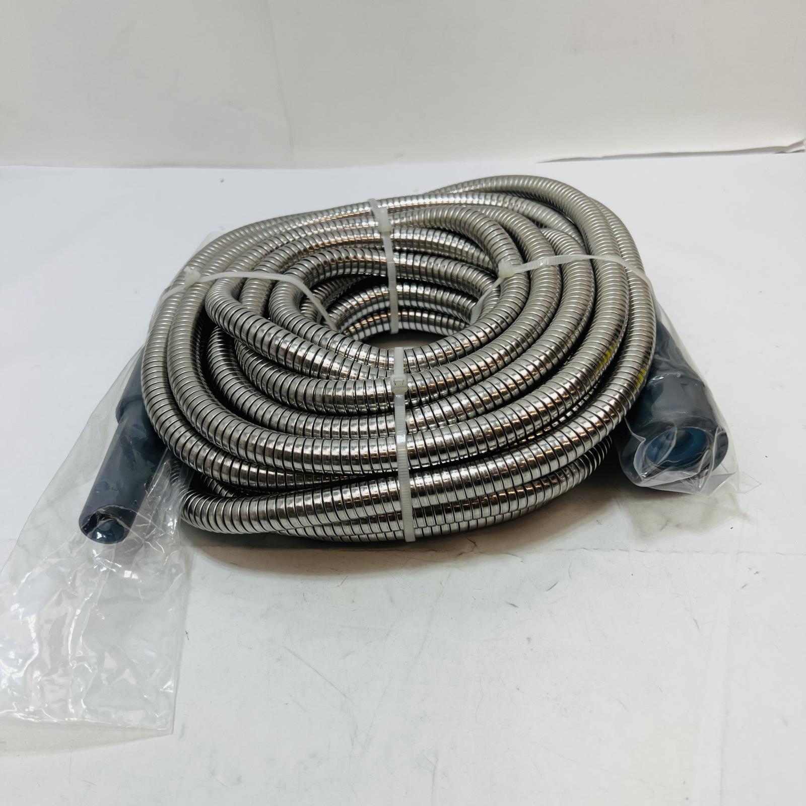 Stainless Steel Flexible Conduit Hose, 1/2" x 25ft, Liquid Tight with Connectors - Photo 3