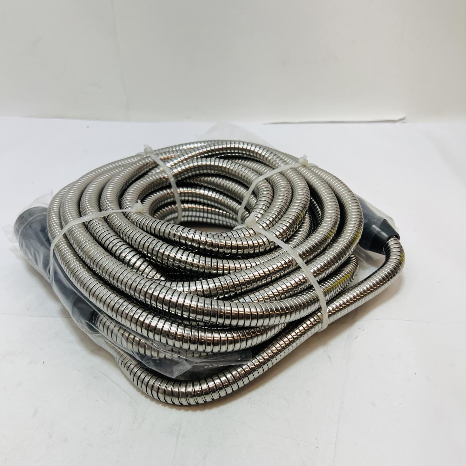 Stainless Steel Flexible Conduit Hose, 1/2" x 25ft, Liquid Tight with Connectors - Photo 2