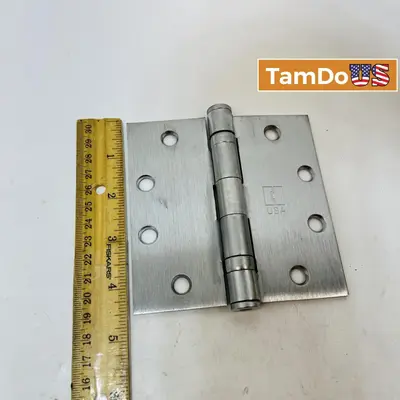 Lot of 2 Commercial Stainless Steel Hinges, 4.5"x4.5" & 6"x4" at Fasteners & Hardware in new condition