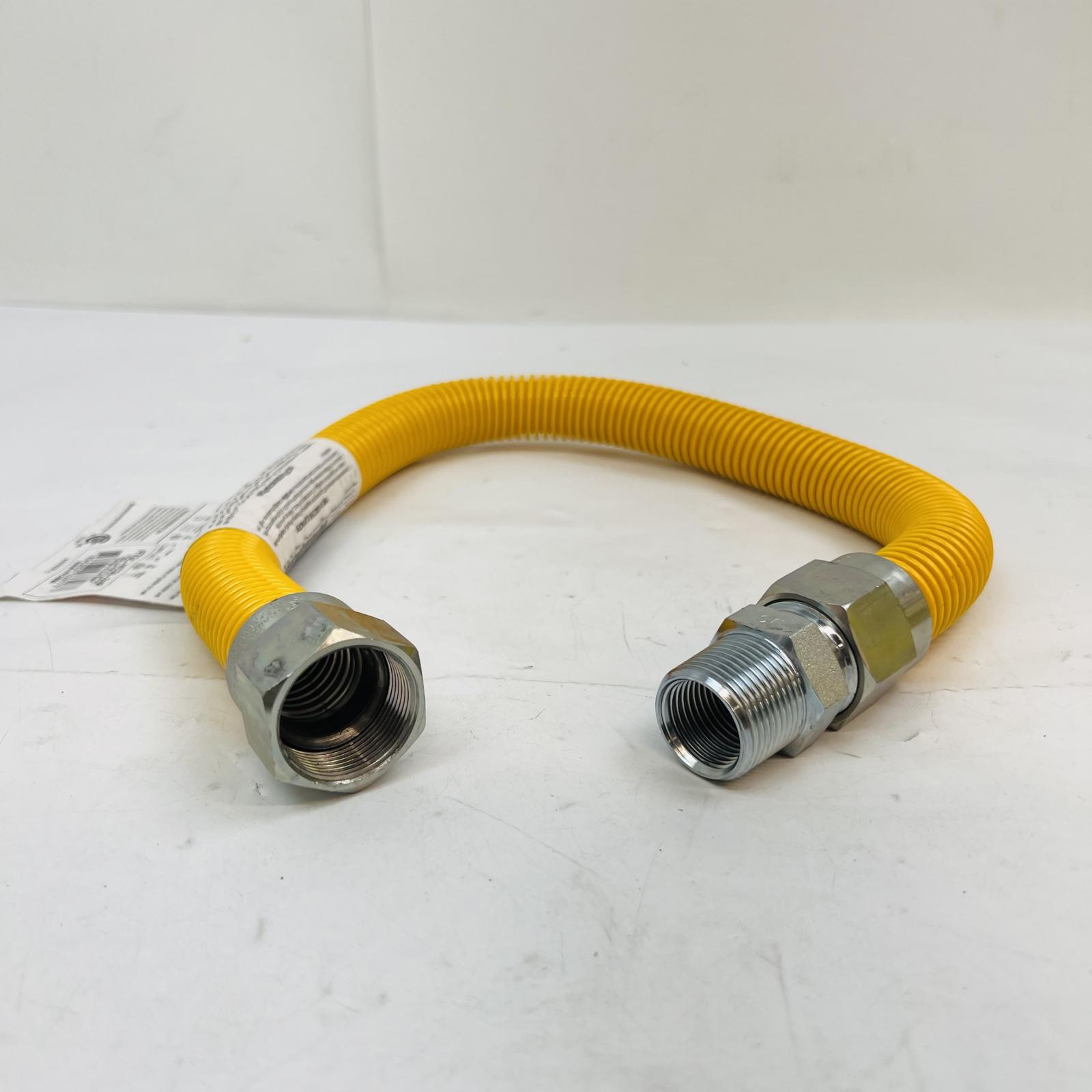 Flexible Yellow Coated Stainless Steel Gas Connector Hose, 1/2" FIP x 1/2" MIP - CSA Certified - Photo 2