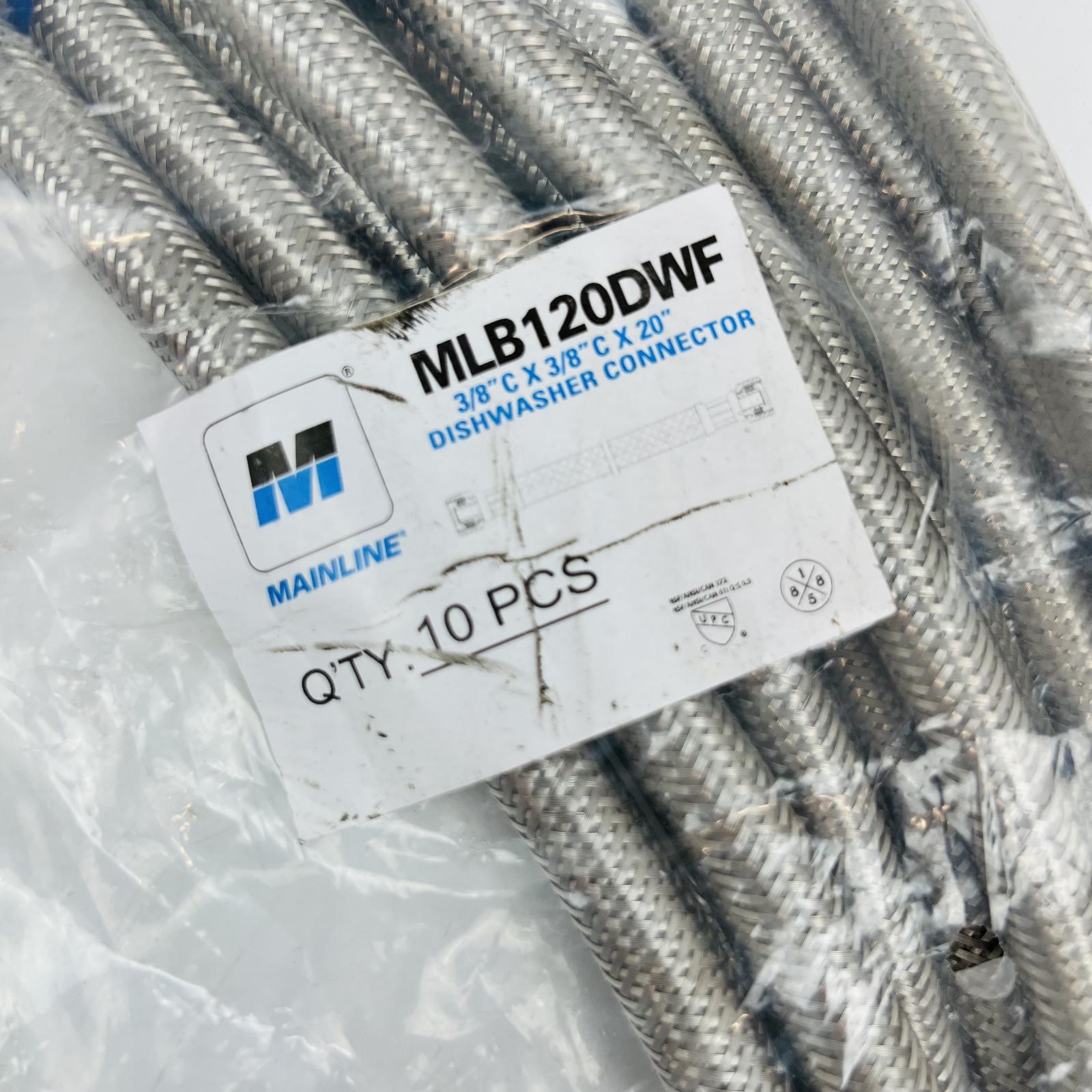 Mainline MLB120DWF 3/8" x 3/8" x 20" SS Dishwasher Connector (Lot of 10) - Photo 4