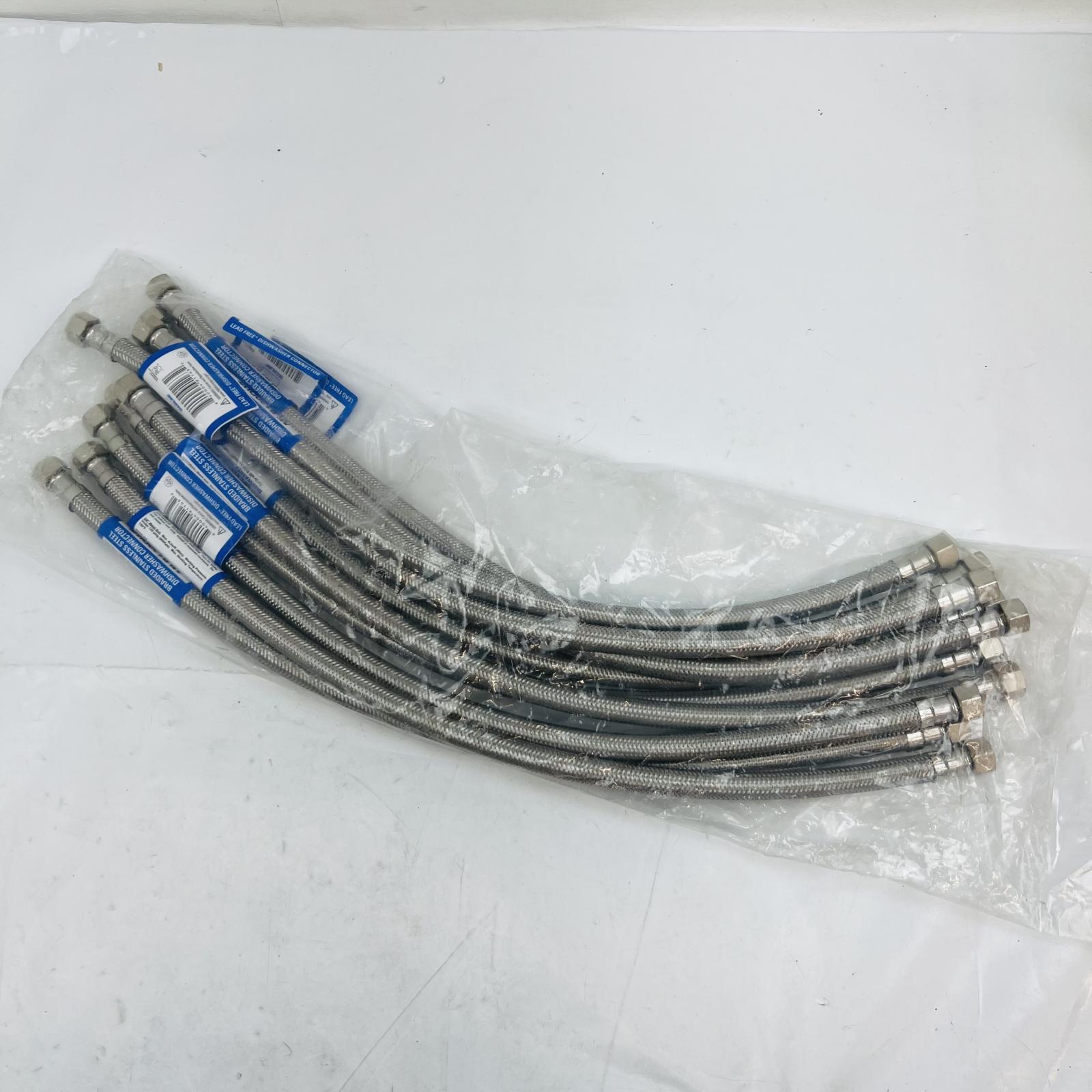 Mainline MLB120DWF 3/8" x 3/8" x 20" SS Dishwasher Connector (Lot of 10) - Photo 2