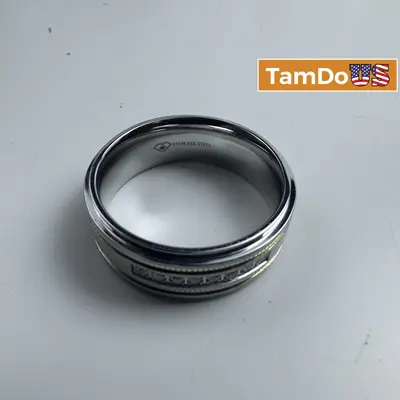 Men's Stainless Steel Ring with Accents & Stones - Size US 12 at Fashion Jewelry in excellent condition