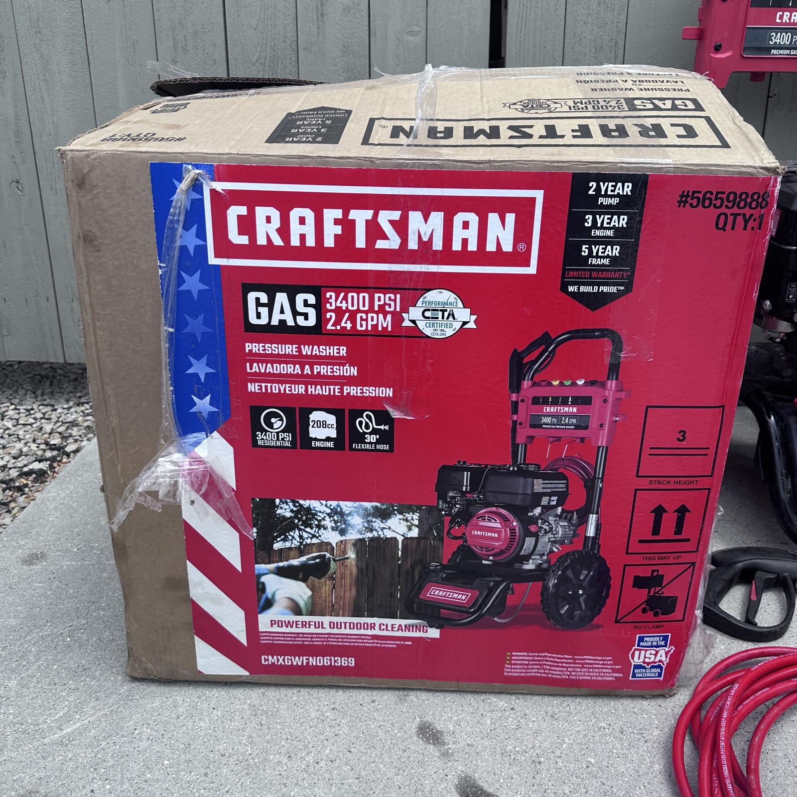 Craftsman 3400-PSI 2.4-GPM Cold Water Gas Pressure Washer - Photo 3
