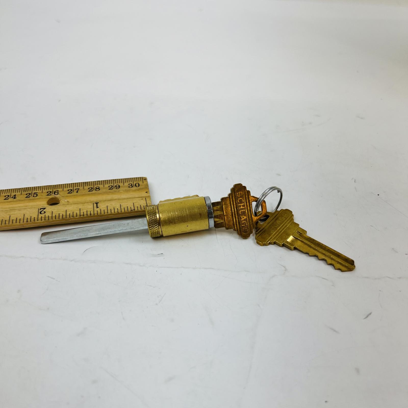 Schlage Lock Cylinder with Keys, Brass Finish, 2.5" Length - Photo 2