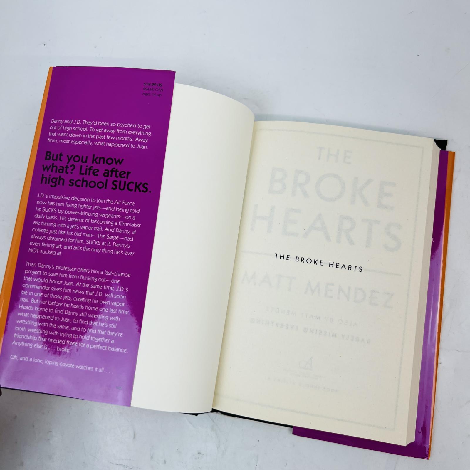 The Broke Hearts by Matt Mendez Hardcover YA Fiction Book - Photo 4