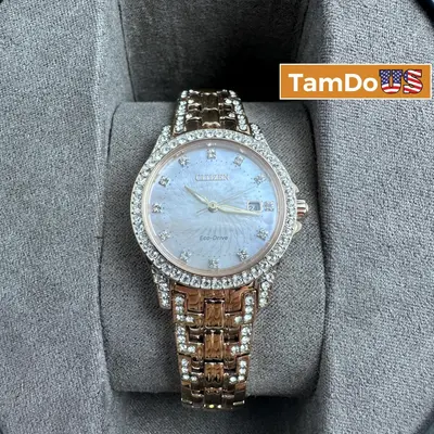 Citizen EW122853D Silhouette Eco-Drive Crystal Watch 28mm, Rose Gold Tone at Watches, Parts & Accessories in excellent condition