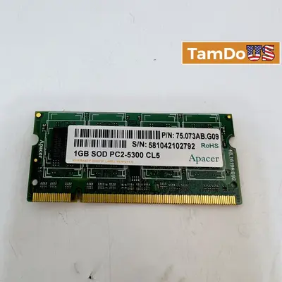 Lot of 5 Apacer 1GB SODIMM PC2-5300 CL5 DDR2 Laptop Memory RAM at Computer Components & Parts in new condition