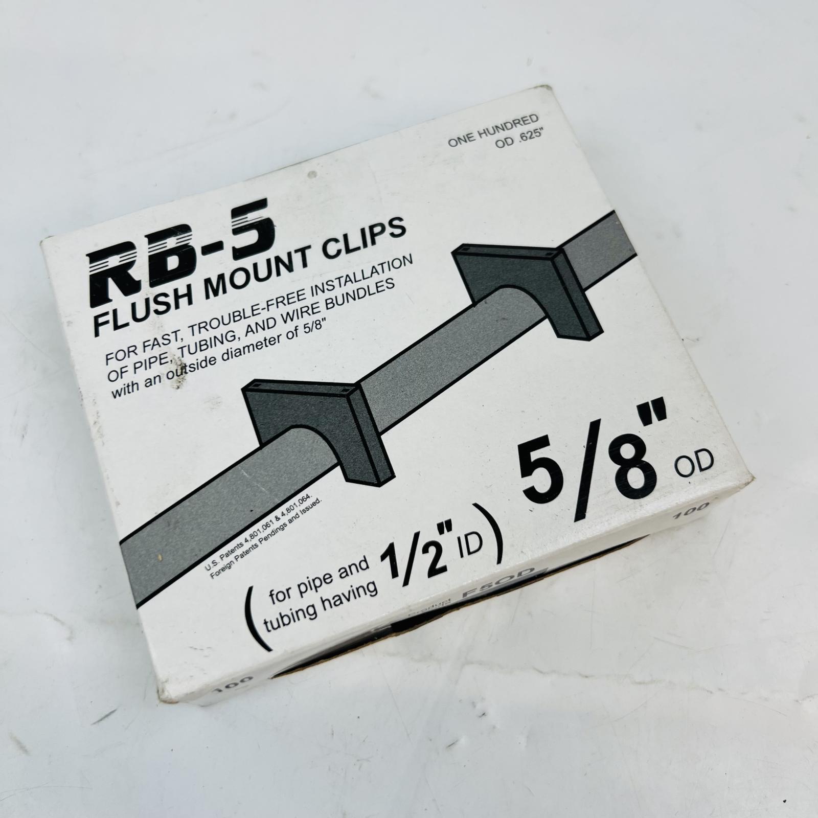 RB-5 Flush Mount Clips 100 Qty for 1/2" ID 5/8" OD Pipe - Photo 2