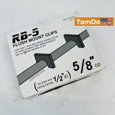 RB-5 Flush Mount Clips 100 Qty for 1/2" ID 5/8" OD Pipe at Fasteners & Hardware in new condition