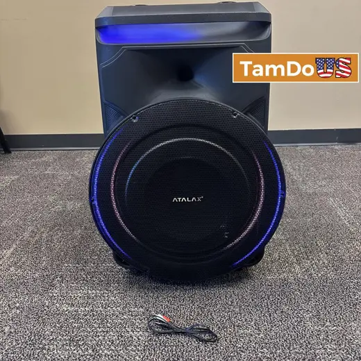 ATALAX Samba Professional Wireless Speaker, 5500W PMPO, Bluetooth, FM, LED Light at TamDoUS Taylorsville