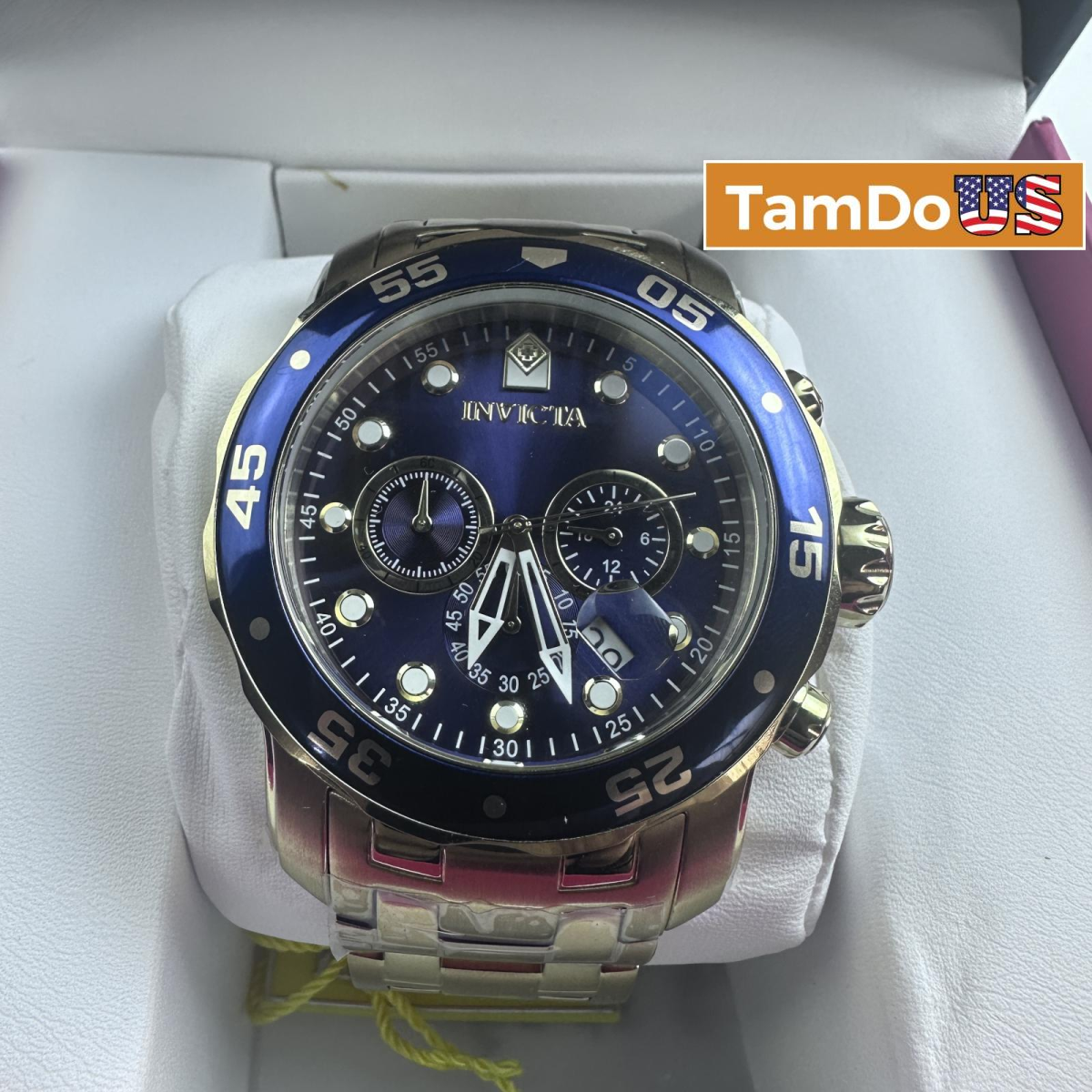 Invicta $279 Pro Diver SCUBA Men's Watch 0073 Gold 48mm Chronograph 200M - Photo 1