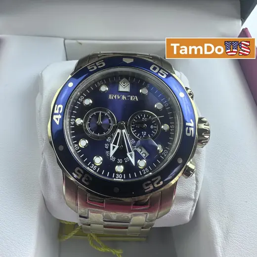 Invicta $279 Pro Diver SCUBA Men's Watch 0073 Gold 48mm Chronograph 200M at TamDoUS Taylorsville