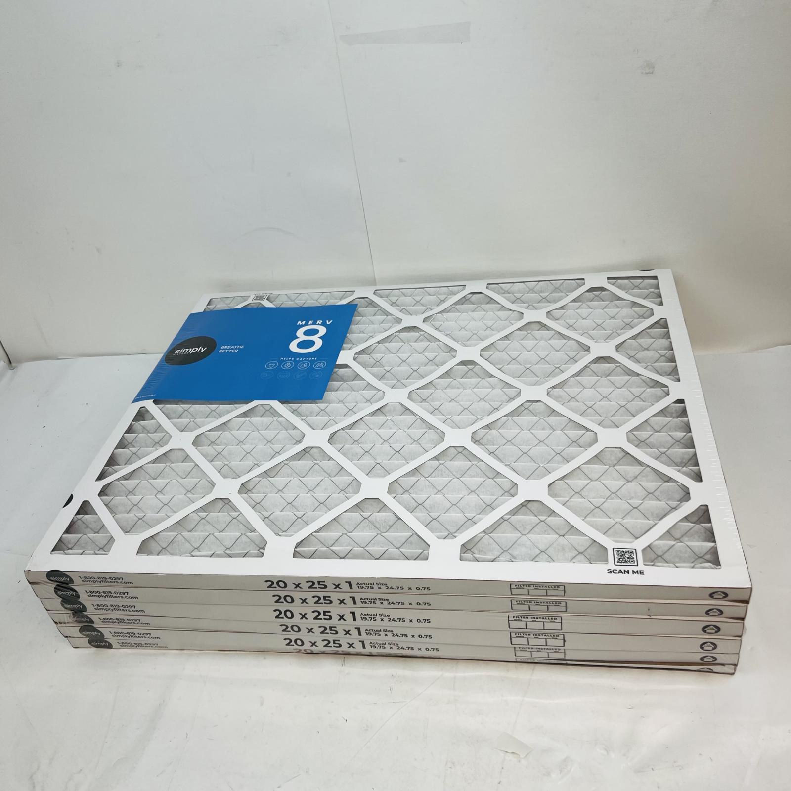 Simply Filters Air Filter 20x25x1, MERV 8, 6-Pack - Photo 3