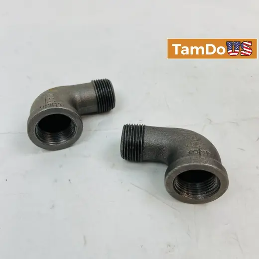 Lot of 2 Black Malleable Iron 90° Street Elbow Pipe Fittings at TamDoUS Taylorsville