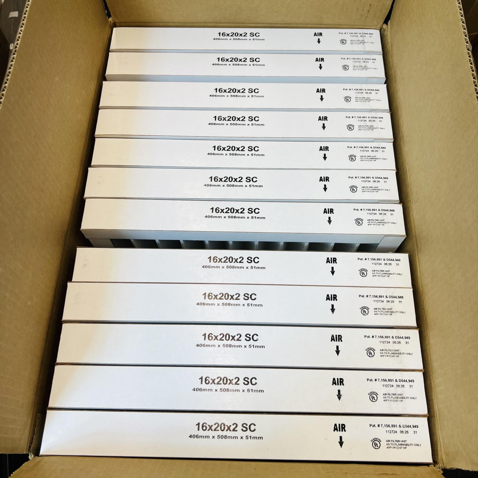 C MERV 8 Pleated Air Filter 16x20x2 Self Supporting, Box of 12 - Photo 2