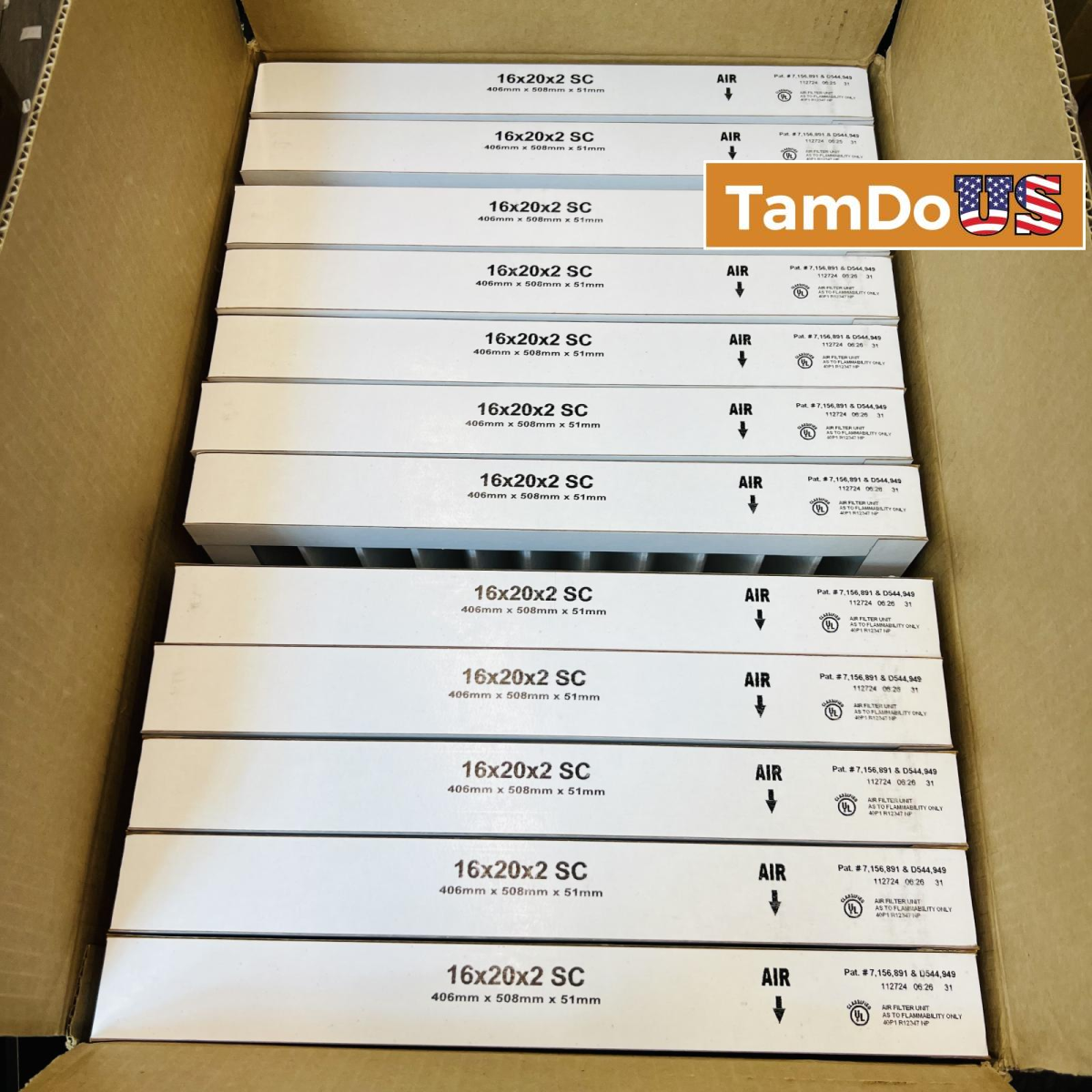 C MERV 8 Pleated Air Filter 16x20x2 Self Supporting, Box of 12 - Photo 1