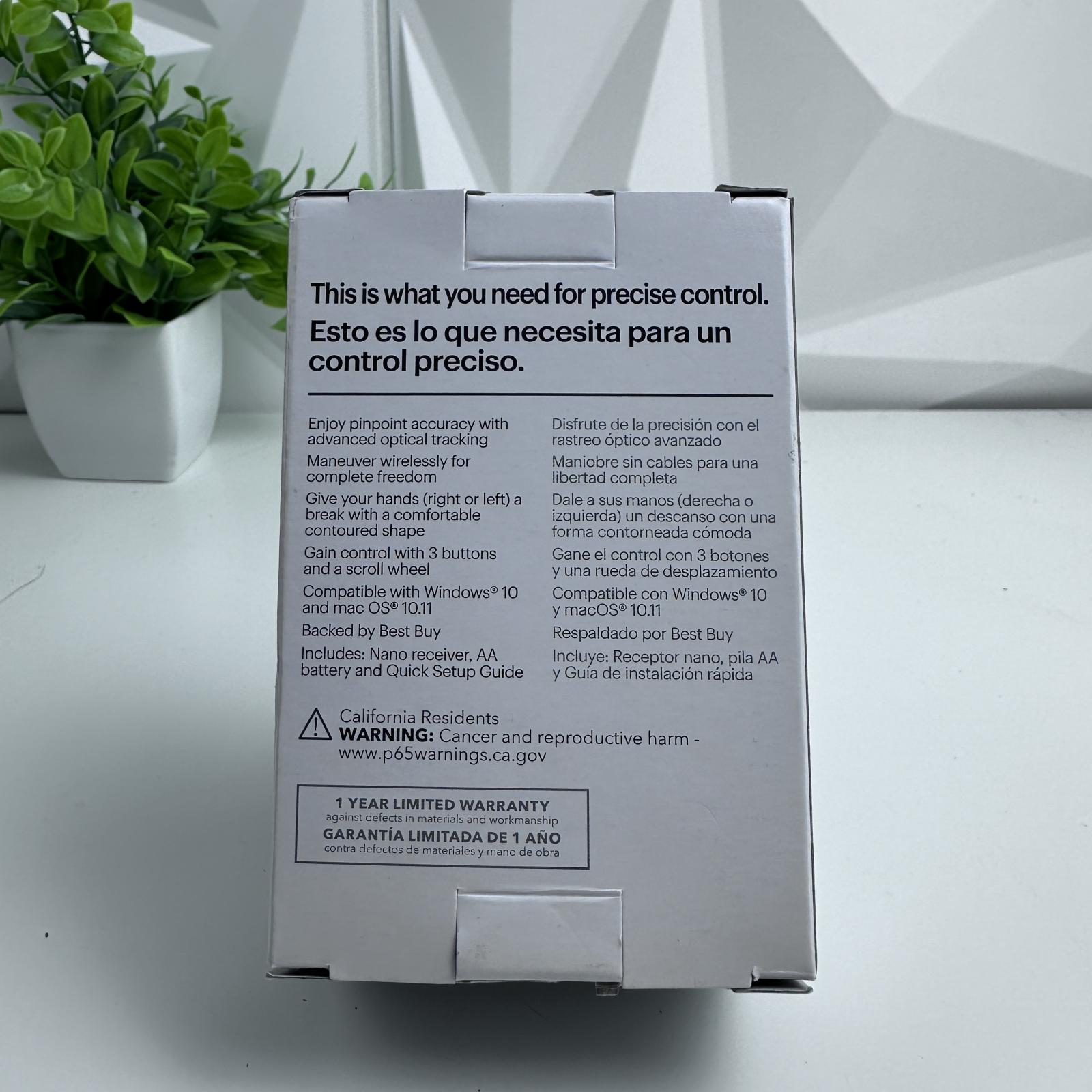 Best Buy Essentials Wireless Mouse, 2.4GHz USB Receiver, 1600 DPI, Black - Photo 7