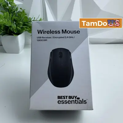 Best Buy Essentials Wireless Mouse, 2.4GHz USB Receiver, 1600 DPI, Black at Keyboards, Mice & Pointers in excellent condition