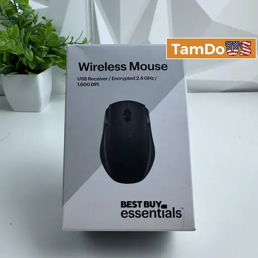 Best Buy Essentials Wireless Mouse, 2.4GHz USB Receiver, 1600 DPI, Black at TamDoUS Taylorsville