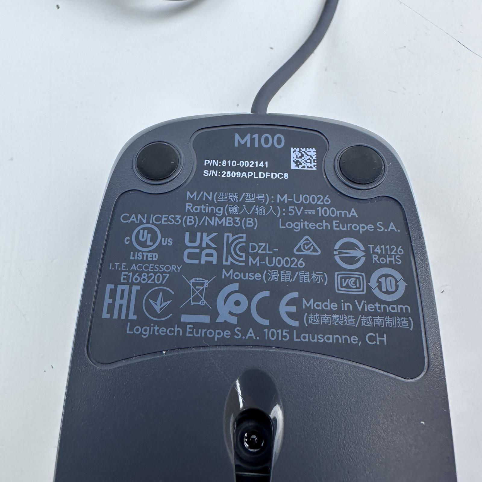 Logitech M100 Wired Optical Ambidextrous PC Mouse - Photo 11