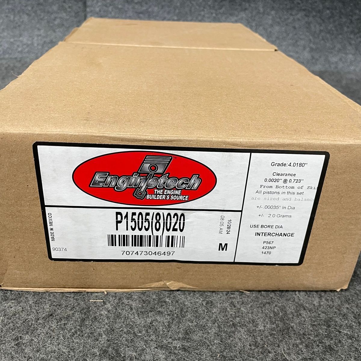 Enginetech P1505(8)020 Piston Set, 0.020" Oversize - Photo 2