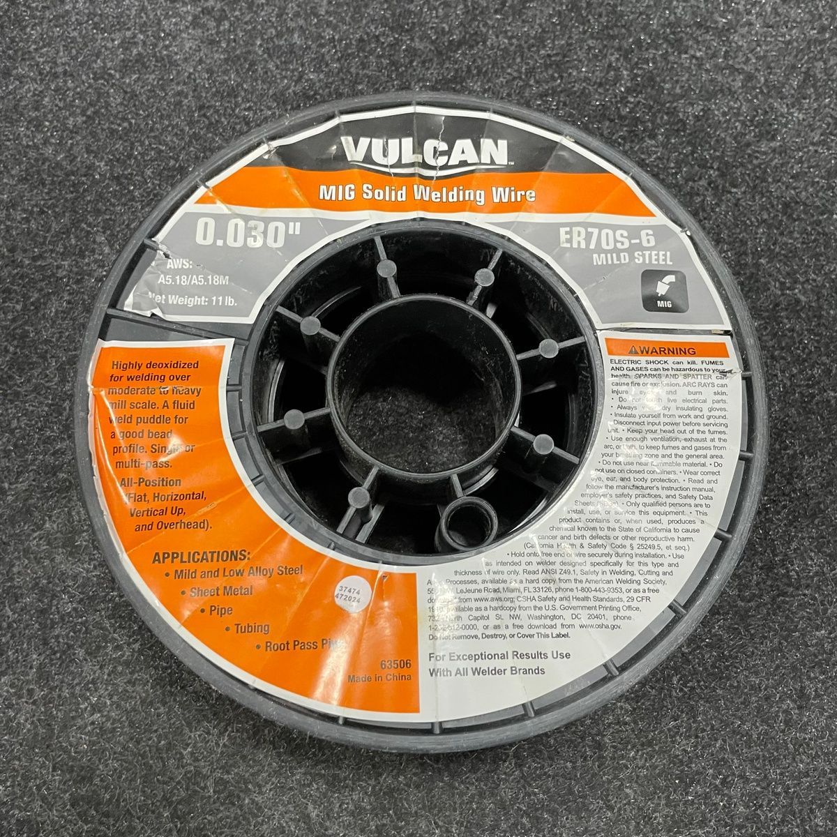 Vulcan MIG Welding Wire ER70S-6, 0.030", Mild Steel, 11 lb Spool - Photo 2