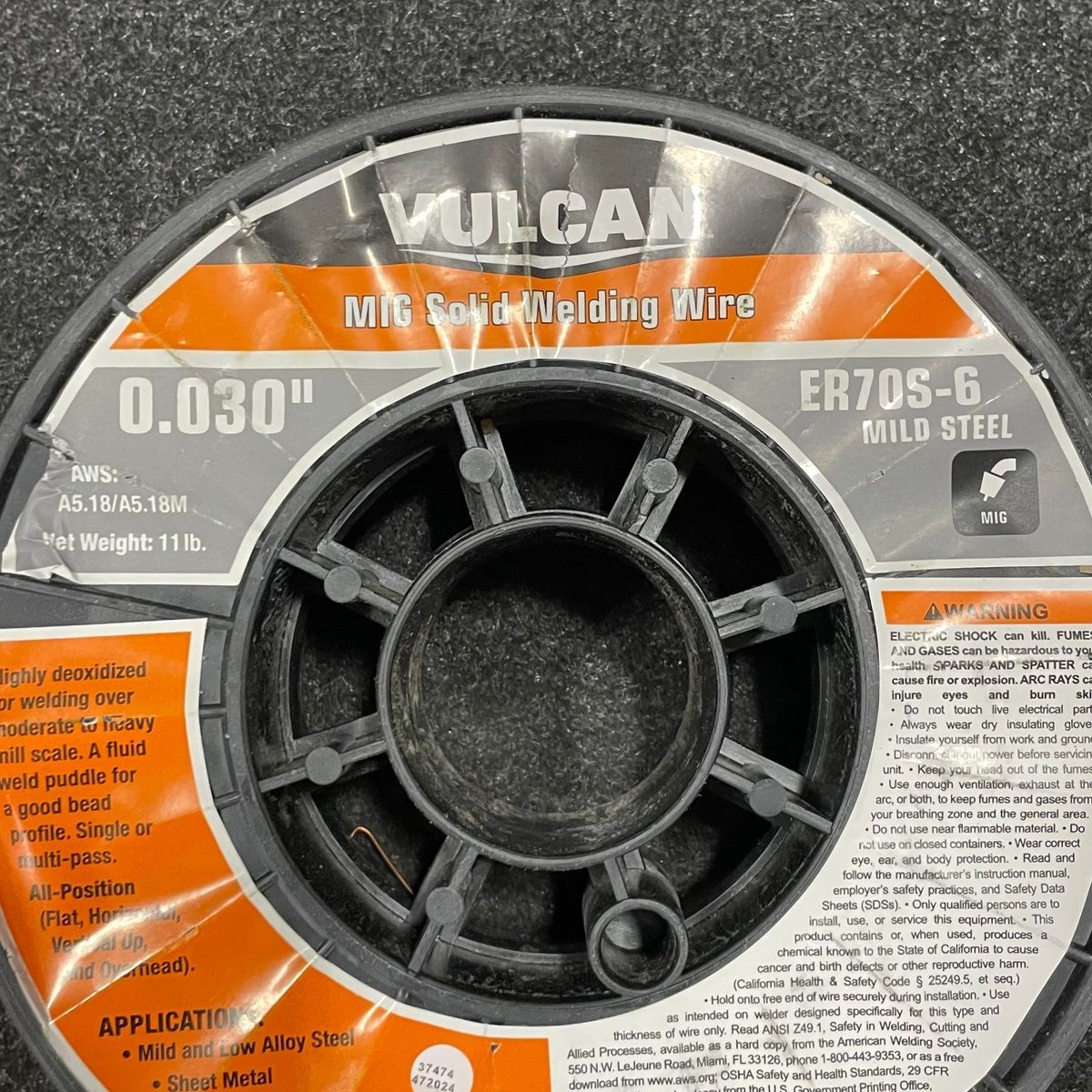 Vulcan MIG Welding Wire ER70S-6, 0.030", Mild Steel, 11 lb Spool - Photo 4