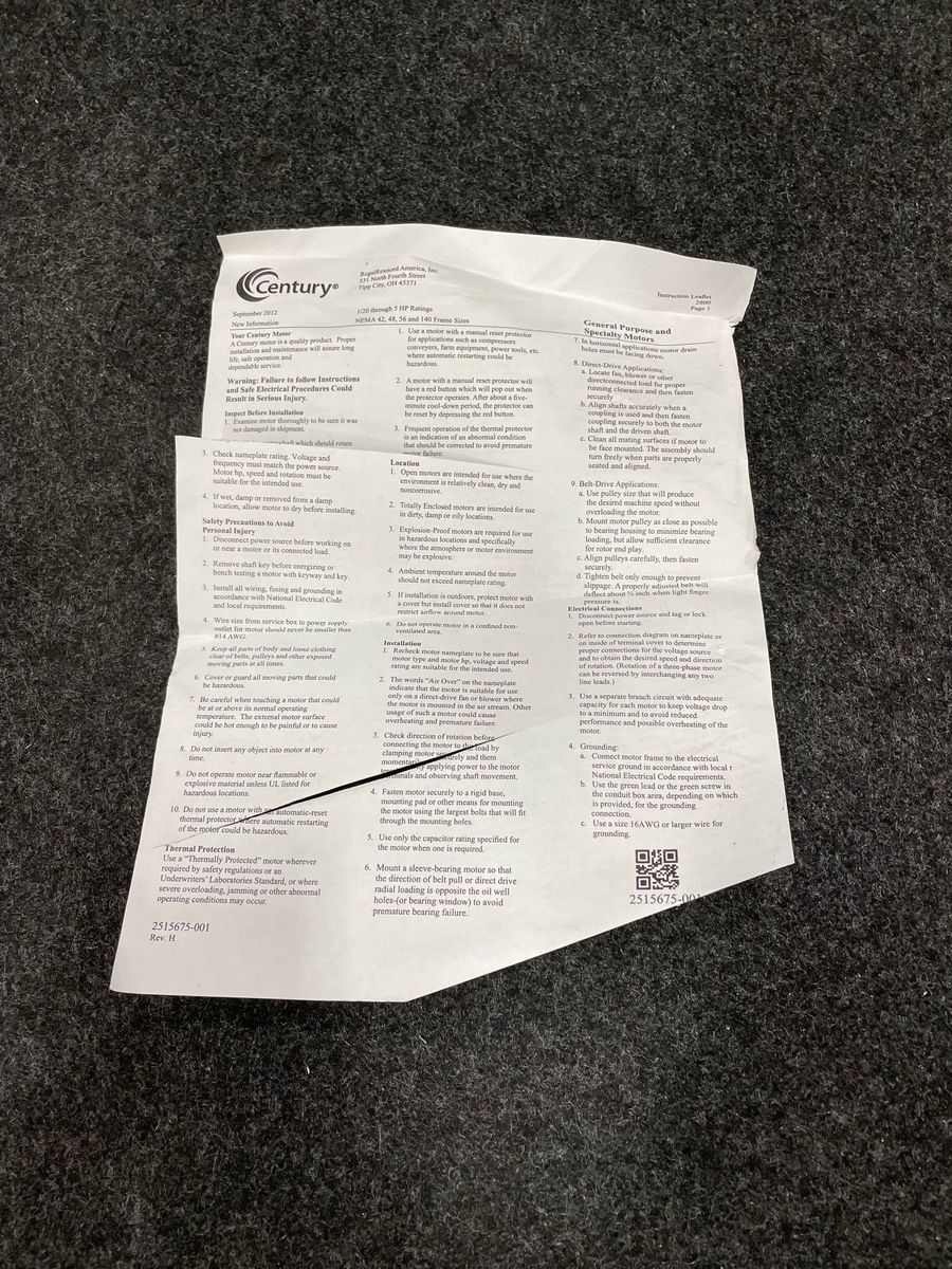 Century ORM5488BF HeatMaster 4-in-1 70°C Multi-HP Condenser Fan Motor - Photo 13