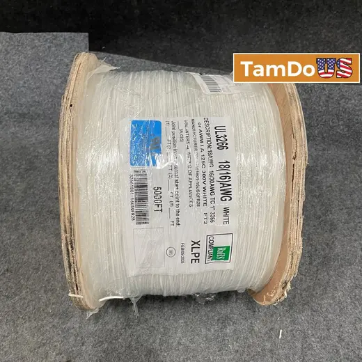 UL3266 18(16) AWG White XLPE Wire, 300V, 5000FT Spool at TamDoUS Taylorsville