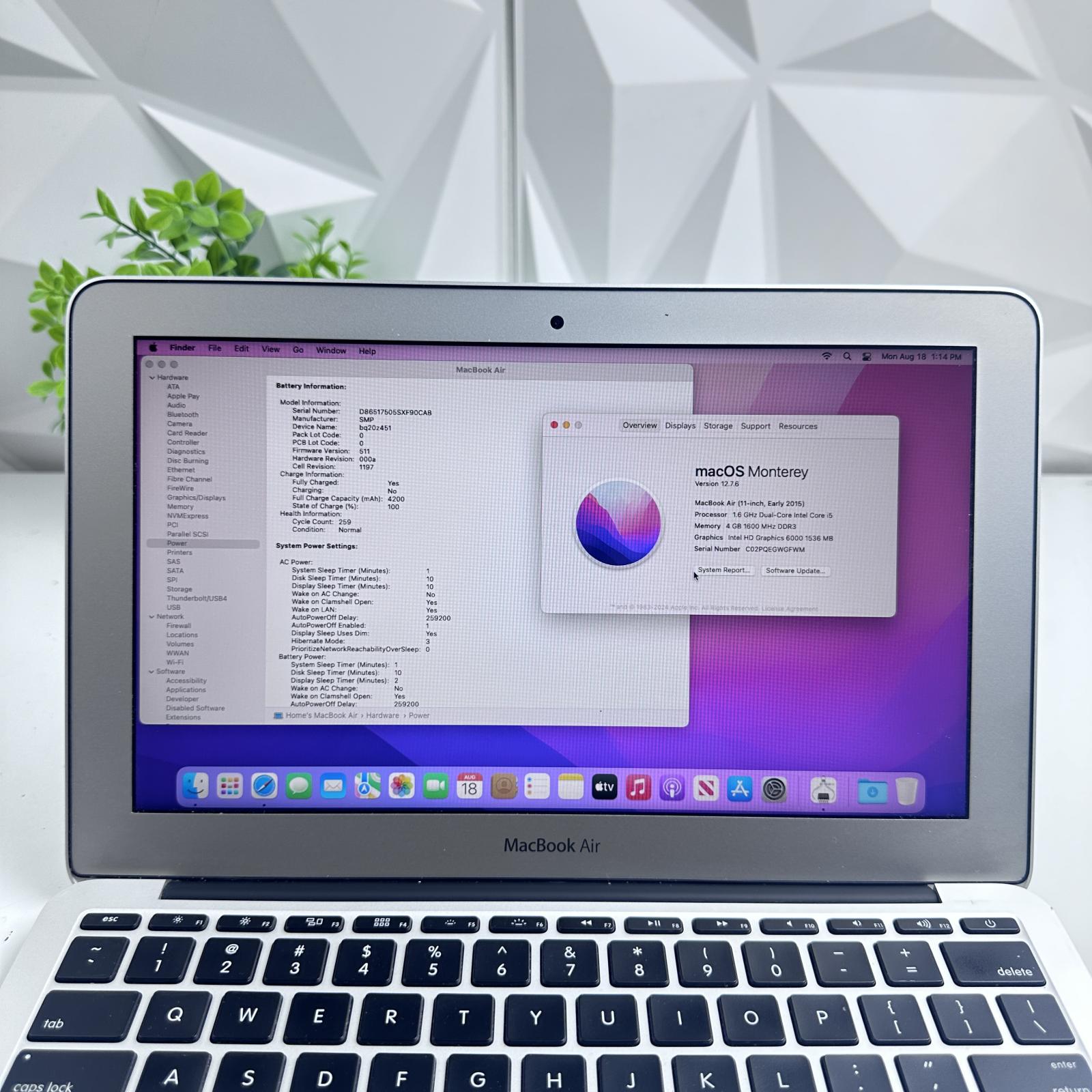 Apple MacBook Air (11-inch, 2015) i5 1.6GHz, 4GB RAM, 121GB SSD - Photo 15