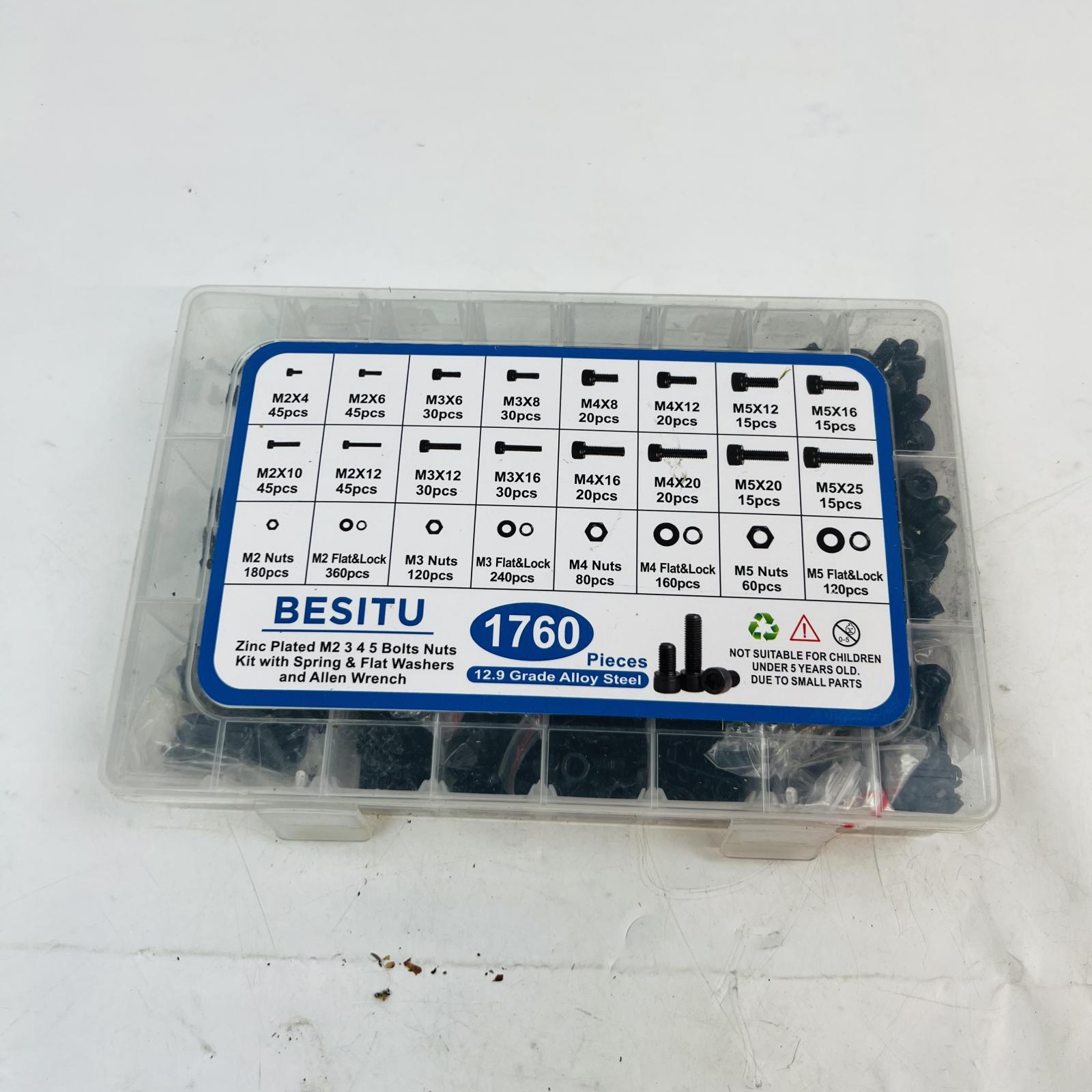 BESITU 1760pcs Screw Nut Bolt Assortment Kit - Photo 2
