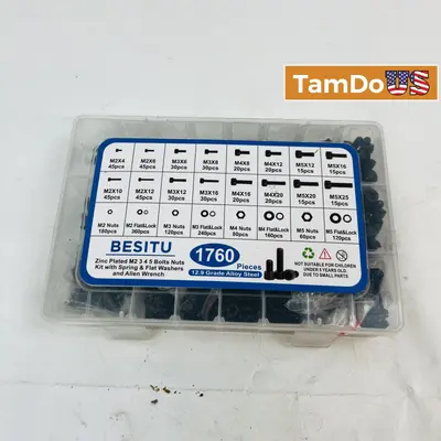 BESITU 1760pcs Screw Nut Bolt Assortment Kit at Fasteners & Hardware in new condition