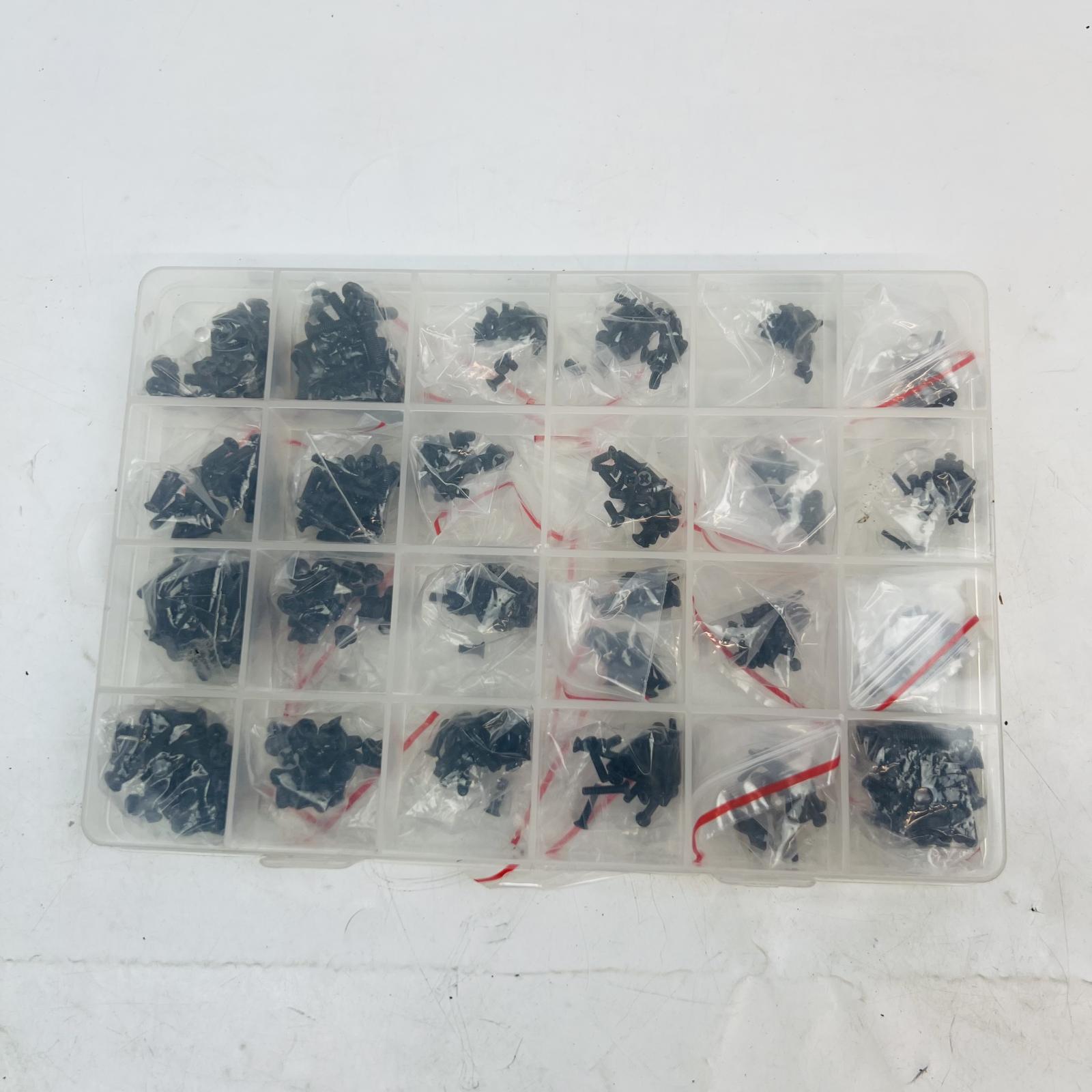 NINDEJIN 720pcs Flat Head Machine Screws Kit M1.4 M1.7 M2 M2.5 M3 Black Steel - Photo 3