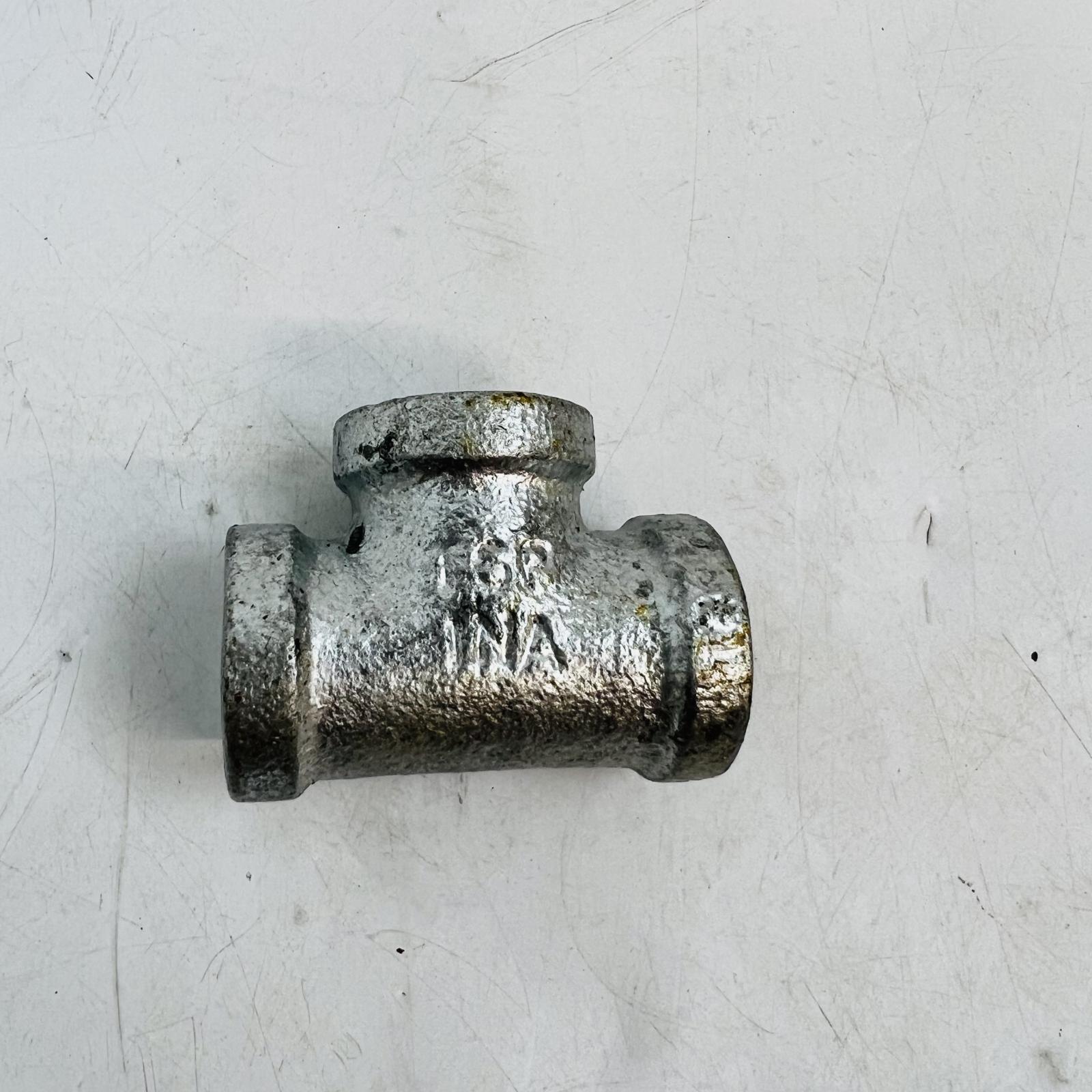 Lot of 5 1/2" Galvanized Iron Pipe Tee Fitting T Connector - Photo 2